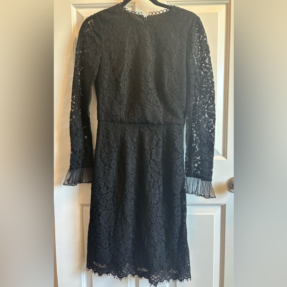 J. Crew Black Sheath Dress with Bell Sleeves